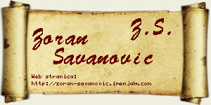 Zoran Savanović vizit kartica